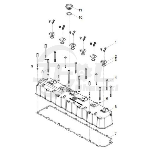 Cylinder head cover assembly 610800040319 WP7NG 260HP Engine parts