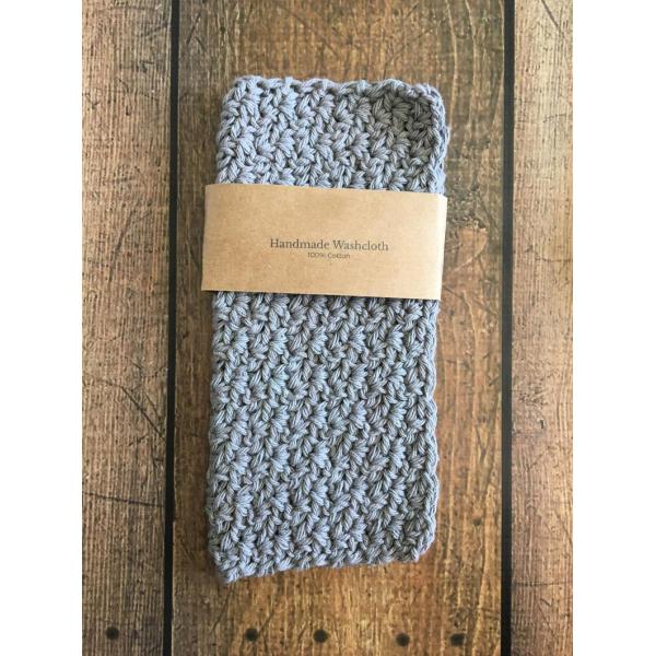 Y-F Grey Cotton Washcloth Crochet Natural Cotton Wash Cloth Face Cloth Dish Cloth Cotton Towel Gift for Mom