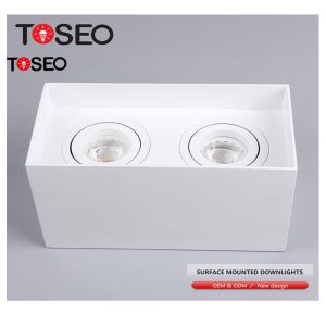 Adjustable Square Double Head Downlight , Surface Mounted LED Light Fittings