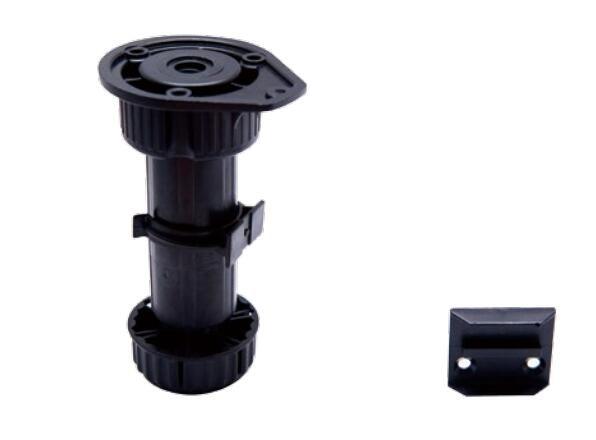 Quality Durable Plastic Adjustable Furniture Legs Black Color For Kitchen Cabinets for sale