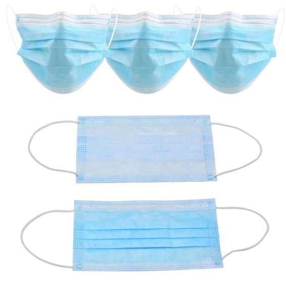 3 Layer Disposable Earloop Face Mask For Dust / Germ / Virus Prevention