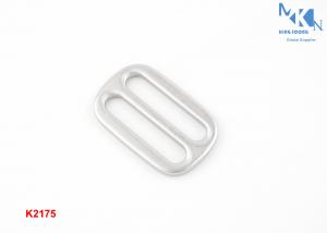 China Shiny Silver Metal Slide Buckle 32mm Inner Size Zinc Alloy Hand Polished With Hanging Plating on sale