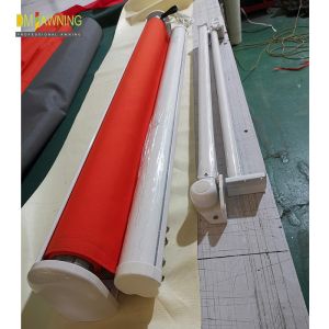 Aluminum Retractable Window Awnings Drop Arm Remote Control Deck Awnings
