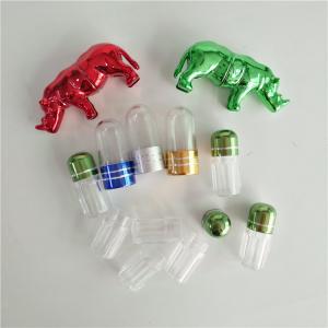 China Bullet Shape Sex Enhancement Pill Capsule Packaging Bottle With Metal Cap on sale