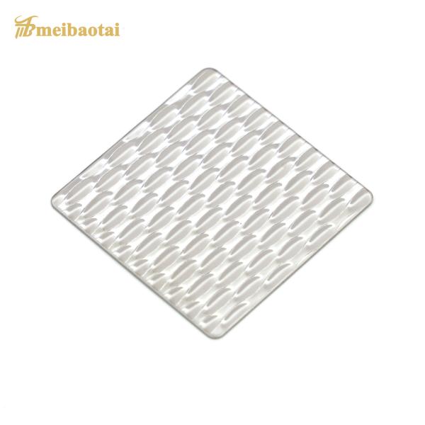Silver Mirror Embossed Linen Stainless Steel Sheet Decoration Sheet