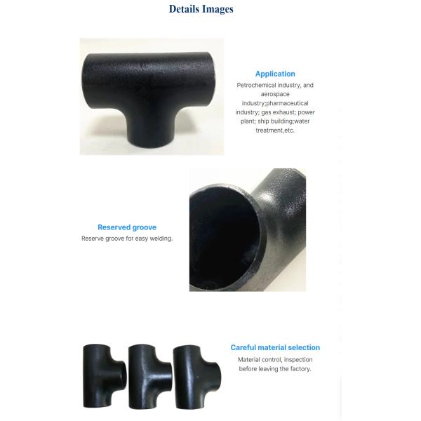 Std Thickness Seamless Pipe Fitting Cs Equal Tee Dn100 Size