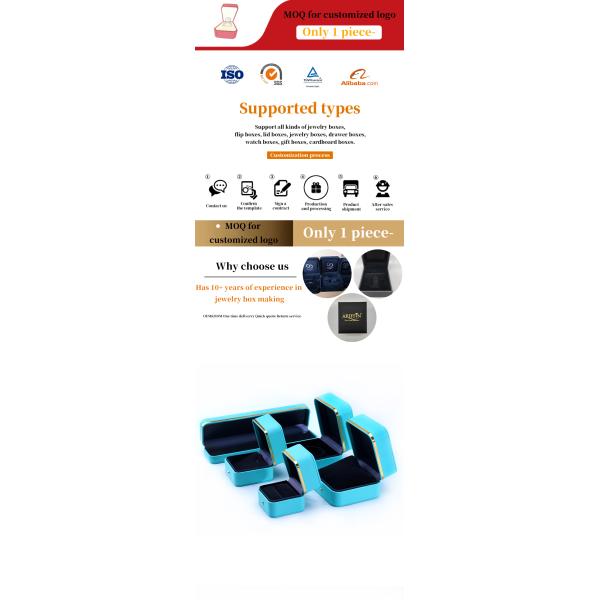 Grade Rectangle PU Leather Jewelry Packaging Box for Bracelet Necklace Watch and Ring