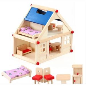 China Simulation scenarios disassembly assembly houses villas child's play toy wooden puzzle wholesale