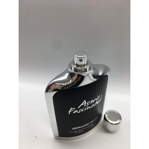 120ml Flat Shape Luxury Perfume Bottles Black Color Silver Metal Frame OEM