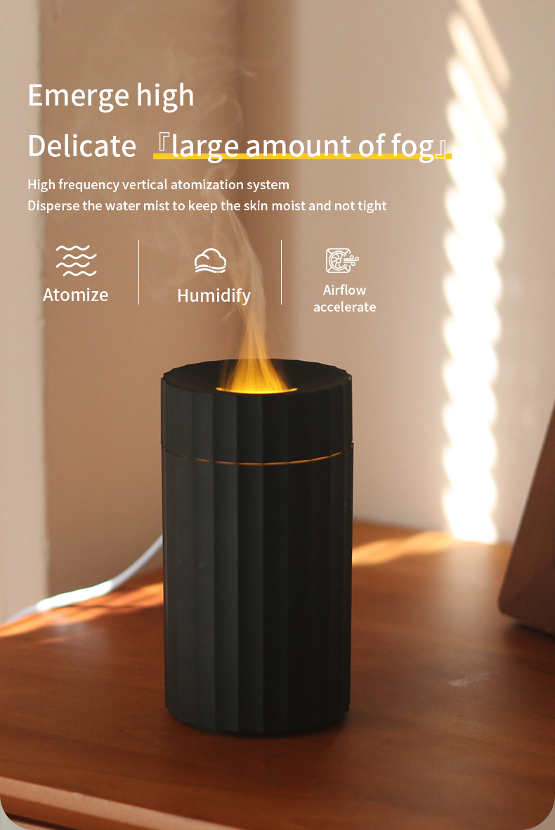 HOMEFISH Household Portable Aroma Diffuser Flame Car Diffuser Humidifier 100ml