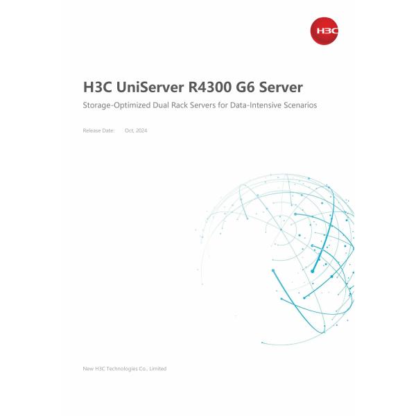 1.5TB R4300 G6 2U Rack Server with 4 x 1G RJ45 Ports