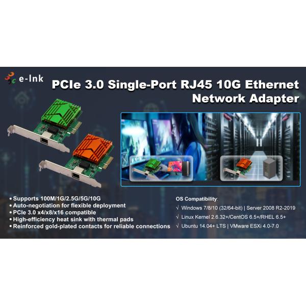 PCIe x4 Single-port RJ45 10G Ethernet Network Adapter