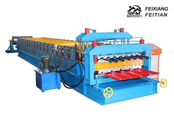 Quality 1100 Glazed Tile Double Layer Roll Forming Machine For Building Material for sale
