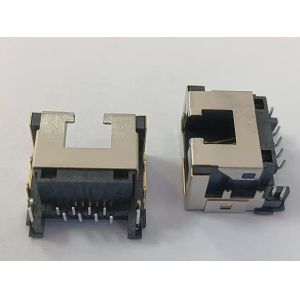 China Right Angle 8P8C Tab Down RJ45 Female PCB Connector wholesale