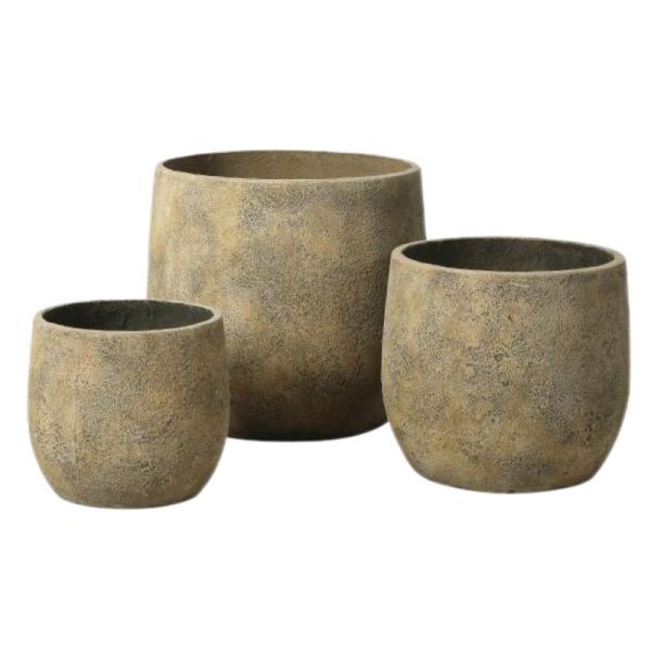 Hand Carved Weather Resistant Cement Planter Pots For Indoor And Outdoor Decor