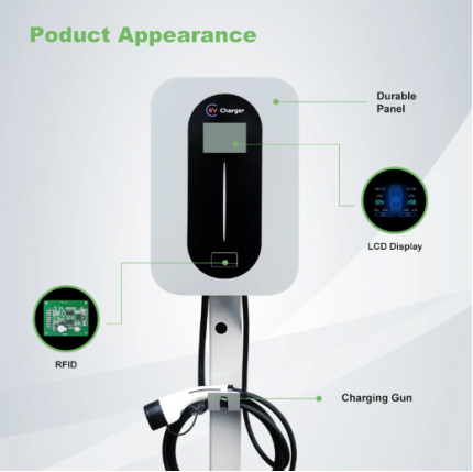 New Energy Electric Vehicle Charging Pile 7kw  Level 2 Wall-Mounted Fast EV Cars Charger Stations 