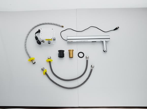 Solid Brass Silver Thermostatic Intelligent Electricity Shower Faucet