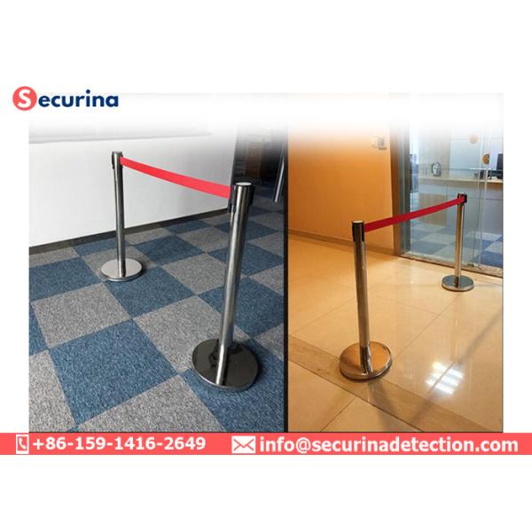 SS Security Bollards Crowd Control Removable Barriers With Retractable Safety Belt