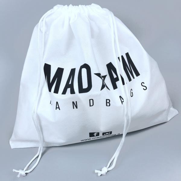 Quality Custom Printed Non Woven Satin Strings Drawstring Dust Bag for sale