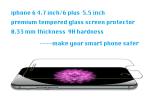 China 9H 0.15/0.22/0.33mm Anti-water for Guard Iphone 6 Plus Tempered Glass Screen Protector for sale