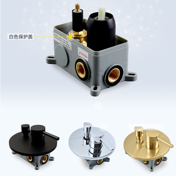 Brush Black Golden SUS OEM Hot Cold Shower Set