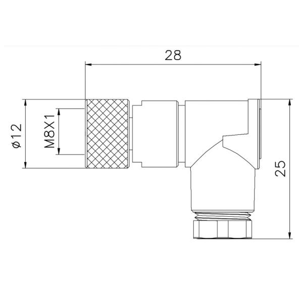 Rohs M8 Waterproof Connector IP67 3pin Circular Plastic Connectors Without Cable