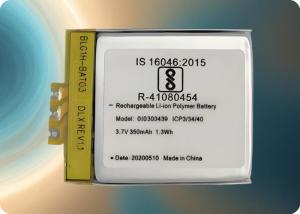 China 3.7V 365mAh Lithium Polymer Battery with 300+ Cycle Life wholesale
