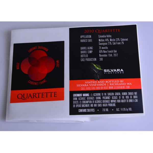 Custom cmyk glossy varnishing spot UV wine bottle packaging sheet roll labels printing