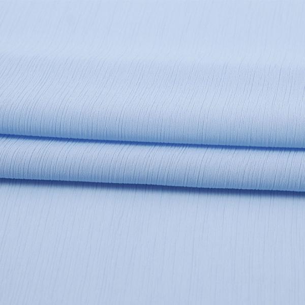 142GSM Crepe Yarn Dyed Woven Fabric 100% Polyester Apparel Fabric