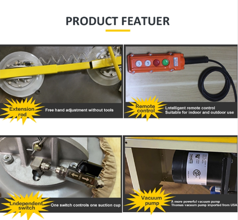 Construction Glass Processing 800kg Vacuum Suction Cup Glass Lifter