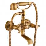China Electroplated Bathtub Bathroom Faucet Tap Wall Mixer Twist Base Brass Antique wholesale