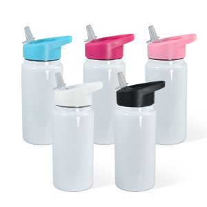 China 14oz Sublimation White Stainless Steel Water Bottle Tumbler With Portable Slip-Top Lid Vacuum Insulated Kids Water Bottle wholesale