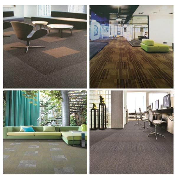 New thin level loop pile mixed colors striped Polypropylene carpet tile