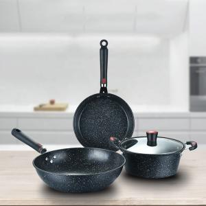China Kitchen Cooking Frying Cast Iron Cookware Set 3PCS Non Stick wholesale