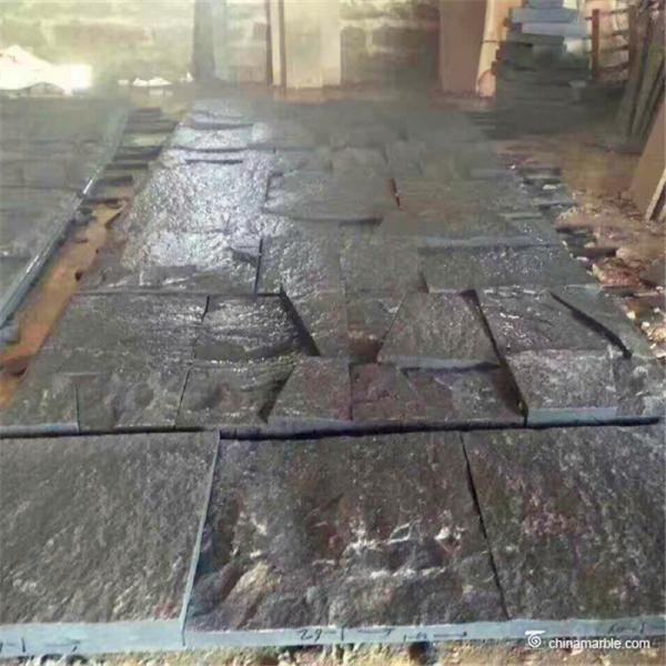 Random Black Slate Stacked Stone Skidproof For Paver And Wall Decor