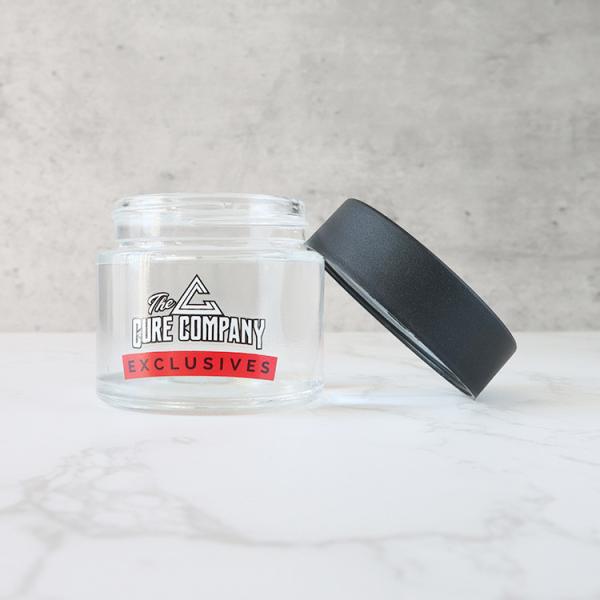 CR Flower Bud Jar Child Resistant Airtight Smell Proof Black Screw Cap Glass Jars for Gummies Herbs Storage