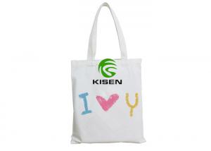 China Durable Thick Organic Cotton Canvas Bags , Logo Printed White Cotton Tote Bag wholesale