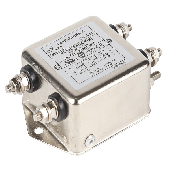 10A 2.5KW AC Power Noise Filter YB12D2 Single Phase EMI Filter For Home appliances