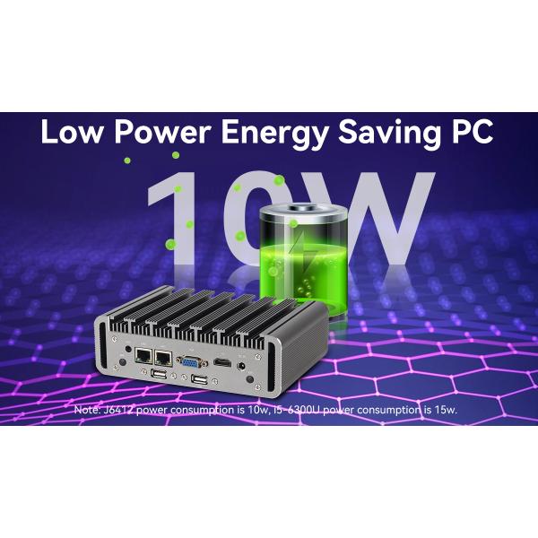 Intel Celeron J6412 And Core i5-6200U Mini PC Fanless Industrial Support OEM And ODM