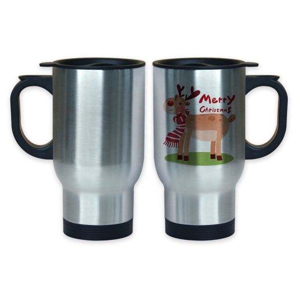 Blank Stainless Steel Sublimation Car Cup Vacuum Insulated Travel Sublimation Car Mug With Handle And Lid