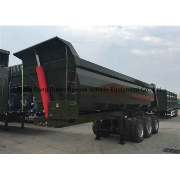 Heavy Duty U Shape End Tipping Rear Dump Semi Trailer For Truck 35 - 45 Ton