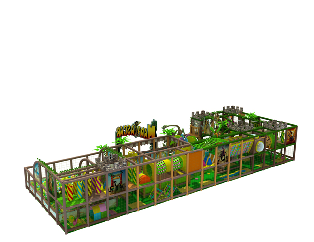 Middle Size Kids Indoor Playground Equipment Inside Jungle Gym Anti Crack