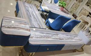 Good Hand Feeling Faux Marble Coffee Table Wearproof Natural Pattern