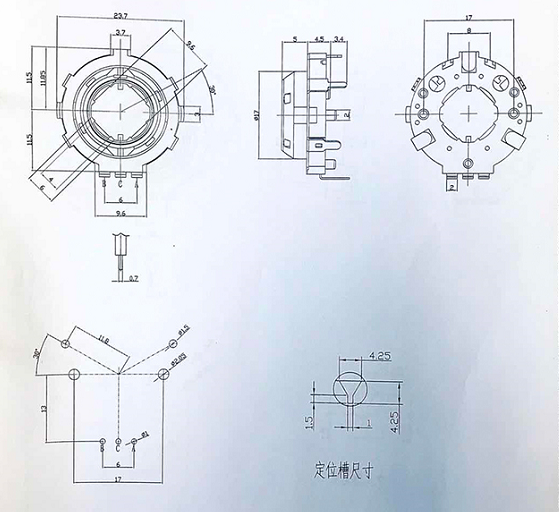Encoder Switch,360 °Rotation Hollow Shaft Encoder EC25 For Car Audio,Incremental Rotary Encoder,Coded Rotary Switch