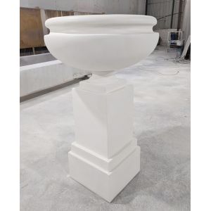 China Hand Carved Fiberglass Customized Flower Pots with Drainage Hole wholesale