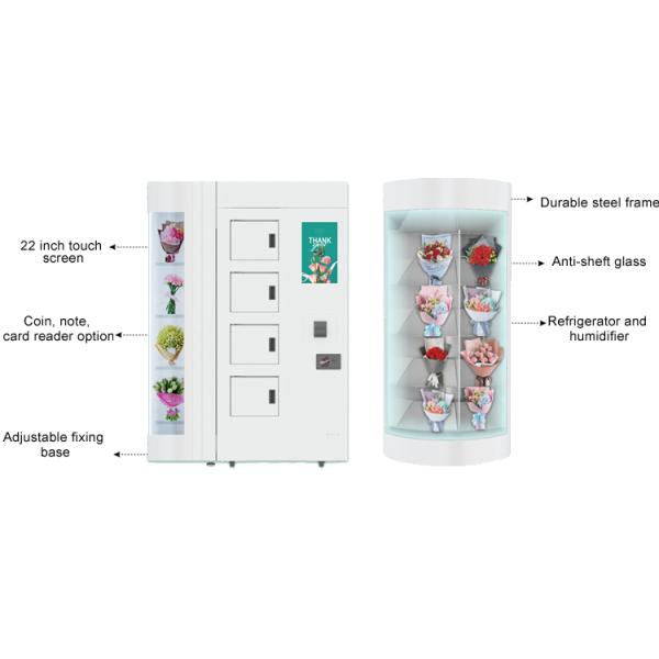 Intelligent Refrigeration Flower Vending Machine with Humidifier and Card Reader For Market