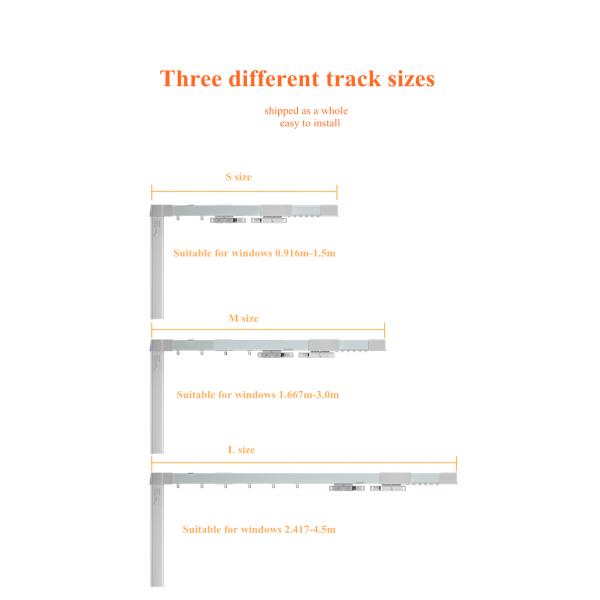 Electroplated Adjustable Curtain Track And Super Silent Electric Motor With Remote Control