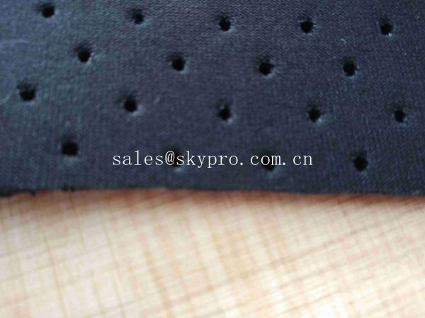 Quality Breathable Black Mesh Neoprene Perforated Rubber Sheet with Spandex Nylon Polyster for sale