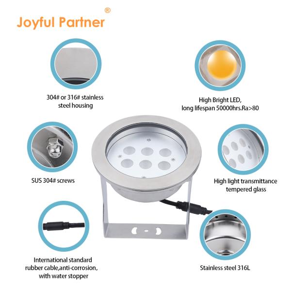 Ip68 Waterproof Underwater Lamp 12V 24V Rgbw Color Change Led Submersible Fountain Lights