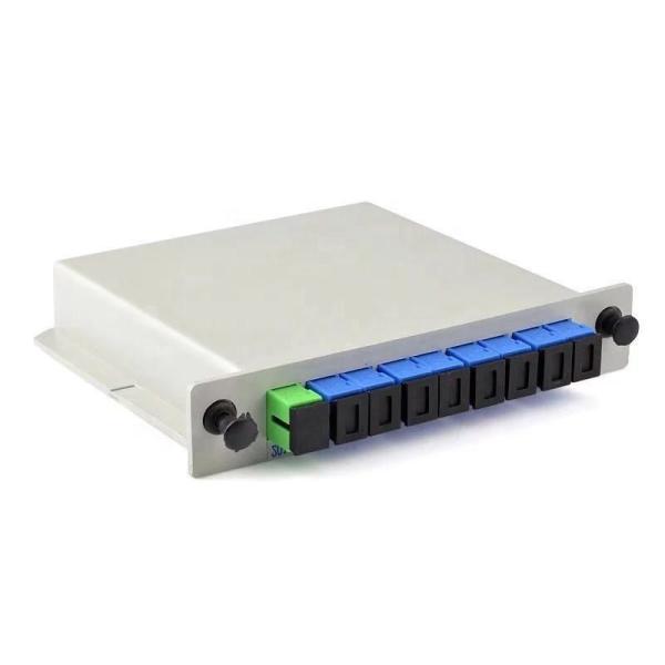 SCUPC Optic Fiber Splitter 1X8 , Cassette Card Insertion Optical PLC Splitter